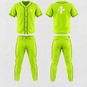 Ensemble de baseball pour hommes de haute qualité, matière 100% polyester, col en V, impression par transfert par sublimation par RIVIAN ATLANTIC - Product Image 1