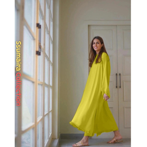 Nouvelle collection 2026 : Ensemble pakistanais prêt-à-porter 2 pièces, élégant vert citron, Kurti coupe trapèze et culottes, haute qualité, idéal pour les fêtes estivales. - Product Image 4