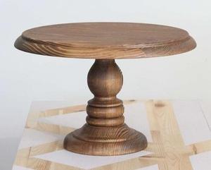 <b>Wood</b> <b>Round</b> Eco-Friendly Cake Stand Dishwasher Safe - Product Image 1