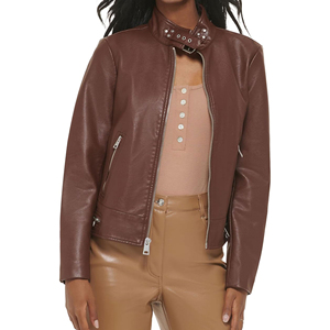 Chaqueta de Cuero Personalizada de Alta Calidad para Mujer, Diseño OEM al por Mayor, Chaqueta de Cuero Transpirable de Alta Calidad OEM - Product Image 4