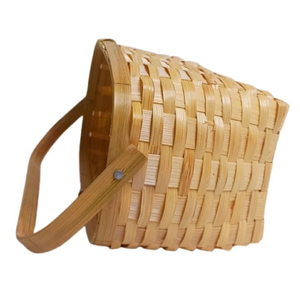 Stunning Rectangular Woven <b>Bamboo</b> Storage Garden Planter <b>Baskets</b> Standing Feet Tall Handle Eco-Friendly Luxury Hotel Use Hanging - Product Image 1