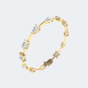 Pulsera de Diamantes de 11.00 CTW, Color E-F, Claridad VVS2, Corte Brillante Redondo, Oro de 14K, Joyería de Lujo Sostenible Certificada, Regalo - Product Image 6