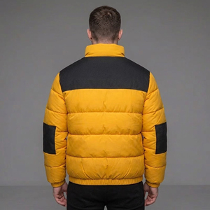 Veste matelassée à deux tons de haute qualité personnalisée pour homme, coupe oversize, en polyester, coupe-vent, chaude pour l'hiver, en duvet de canard. - Product Image 5