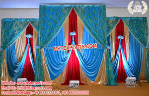 Toile de fond de mariage élégante Rideaux colorés pour scène Décoration de drapé de scène de fête de mariage moderne Drapé de nuit Mehndi coloré - Product Image 4