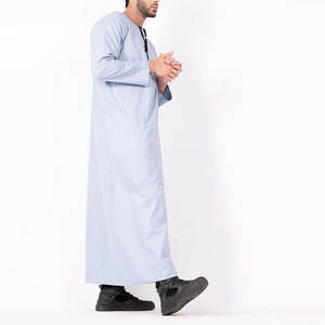 Thobe árabe de moda para hombre, estilo Dubái, Jubba, vestido largo para oración del Eid, tradicional musulmán, talla grande, algodón transpirable, islámico. - Product Image 6