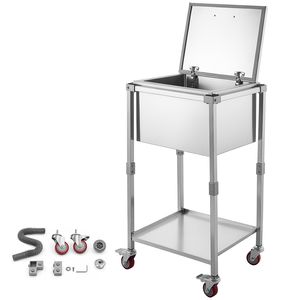 Carrello Frigo Portatile in Acciaio Inossidabile da 57,7 Litri con Coperchio Ribaltabile e Ruote - Product Image 1