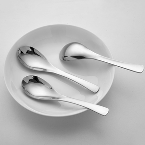 Cuillère à soupe en acier inoxydable, cuillère à soupe ronde, design élégant, 3 pièces, pour hôtel/restaurants, table à manger - Product Image 1