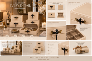 Luxury Ivory Color Mirror <b>Glass</b> Decorative Storage Box Dragonfly <b>Knob</b> Premium Jewelry Vanity Organizer Boxes Home Decor Lacquer - Product Image 6
