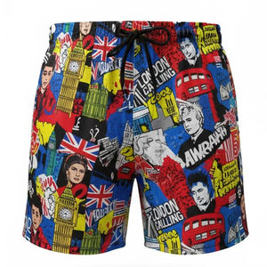 Shorts de plage pour hommes de haute qualité, respirants, en polyester, taille élastique, design sublimé, taille mi-haute, directement de l'usine - Product Image 5