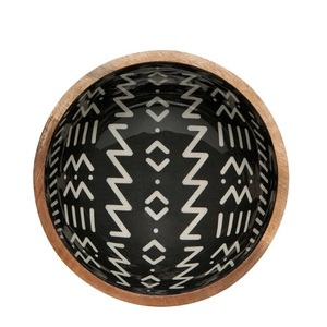 Handmade Best Quality Mango Wood <b>Sticker</b> Enamel Printed Bowls For <b>Kitchen</b> Dining Table Restaurant Custom made - Product Image 6