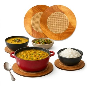 Posavasos Geométricos de Madera de Mango |   Posavasos de Diseño Minimalista Ecológicos - Venta al por Mayor - Product Image 6