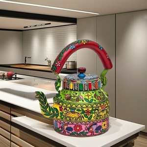 Luxury Handmade Enamel Coated Kettle <b>Set</b> Stainless Steel <b>Tea</b> Coffee <b>Pot</b> Lid Metal Handle Modern Designer Kitchenware Gifting - Product Image 1