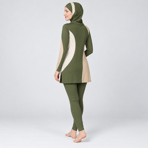 Ensemble Burkini Modeste 3 Pièces Personnalisable pour Femme Musulmane – Couverture Complète, Imprimé, Séchage Rapide, Élégant - Product Image 6