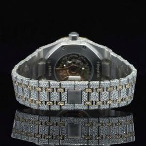 Relojes de Pulsera Redondos con Esfera Afilada, de Acero Inoxidable con Diamantes Moissanite en Dos Tonos Rosa, con Movimiento Japonés Totalmente Automático - Product Image 6