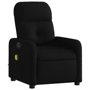Fauteuil inclinable électrique noir avec fonction massage, construction robuste en polyester, métal et contreplaqué - Product Image 3