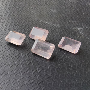 Piedra Preciosa Rectangular de Cuarzo Rosa Facetada, Piedra Suelta Calibrada Natural, Disponible en Todos los Tamaños - Product Image 5