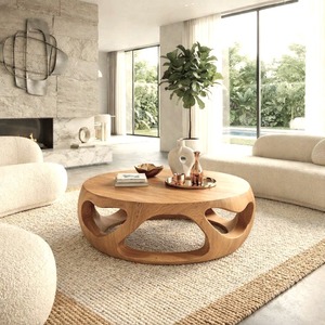 Handmade Durable Tea <b>Table</b> Coffee <b>Table</b> Center <b>Table</b> Living Room Furniture Round Walnut Wood Coffee <b>Table</b> With Solid Wood - Product Image 5