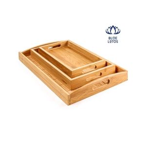 Bandeja de Servir de Bambú, Superficie Lisa, Construcción Duradera, Ideal para Servir Comidas y Exhibir Productos, Mejora la Apariencia - Product Image 1