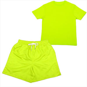 Men's Black <b>Knitted</b> Hooded T-Shirt and Shorts <b>Set</b> Casual Summer Jogging ODM Two Piece Outfit - Product Image 2