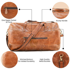 Leather Duffle Bag Waterproof <b>Convertible</b> <b>Backpack</b> Design Unisex for Easy Storage & Transportation Travel Personal Items - Product Image 5