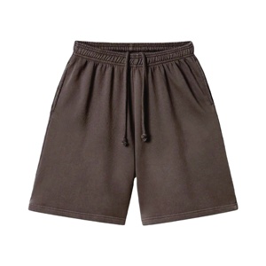 กางเกงขาสั้นออกกำลังกายผู้ชายผ้าฝ้าย100% ลายพื้นโลโก้ด้านหน้า - Product Image 1