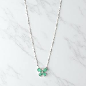 Collier papillon émeraude, pierre précieuse en forme de poire, émeraude certifiée, collier délicat, cadeau pour elle - Product Image 6