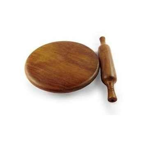 Rodillo de Masa Artesanal Ecológico de Madera Marrón, Juego de Chakla |   Tabla para Hacer Roti Indio |   Patrón Floral Personalizado - Product Image 4