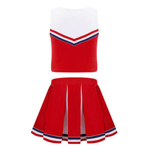 Uniformes de cheerleading en polyester imprimé de haute qualité, design par transfert thermique, embellissements en strass, couleur dégradée, personnalisable - Product Image 2