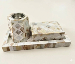 Premium Quality <b>Aromatherapy</b> <b>Diffuser</b> <b>Incense</b> Burner Bakhoor <b>Holder</b> Mother Pearl Mubkhar Set Bone Inlay Tray Box Color Bone Gift - Product Image 1