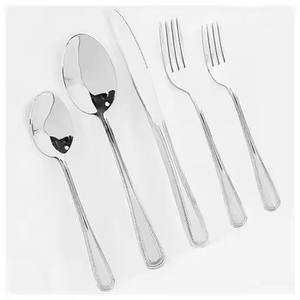 Juego de cubiertos modernos de acero inoxidable con acabado dorado, diseño clásico para bodas y restaurantes, pulido espejo para uso en la cocina. - Product Image 6