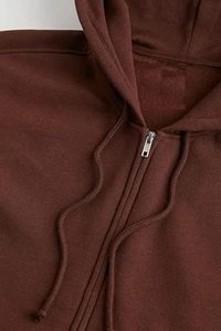 เสื้อฮู้ดซิปผู้ชายสีน้ำตาล แขนเสื้อแบบริบ มีซับในขนแกะ ทรงปกติ ใส่ได้ในฤดูใบไม้ร่วง ผลิตจากโพลีเอสเตอร์/คอตตอน ป้องกันการหดตัว รุ่น STELLAR - Product Image 2