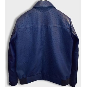 Veste en cuir de vachette gaufré effet autruche de qualité supérieure pour homme, style motard, service OEM ODM, échantillon disponible en gros - Product Image 3