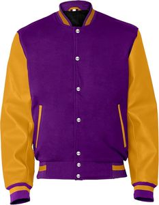 Mens Custom Football Varsity Letterman <b>Jacket</b> Stand Collar Front Logo Embroidered Team Branding Player Names Numbers <b>Patches</b> - Product Image 1