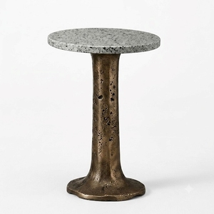 Table d'appoint 2026 de style plateau en bois de manguier finition noyer avec accents en laiton pour la décoration de meubles de salon à domicile - Product Image 4