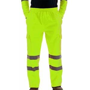 Men's <b>High</b> Visibility Work Pants With Reflective Stripes And <b>Knee</b> Patches Polyester Working Safety Pant - Product Image 6