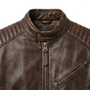 Blouson de moto en cuir véritable pour homme, col montant, fermeture éclair, style motard, personnalisable avec logo, très demandé, pour l'automne - Product Image 5