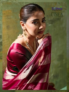 Sari indien ethnique magnifique et élégant avec broderies pour les occasions de fête et de mariage, tenue tendance et chic pour femmes - Product Image 2
