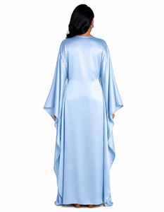 Abaya de calidad premium con manga larga, elegante y modesta, conjunto maxi kaftan de seda satinada para mujer - Product Image 2