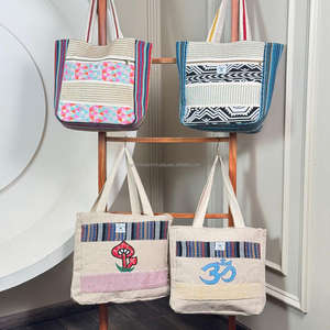 Bolsa de yute de gran capacidad personalizada al por mayor bolsa de compras reutilizable ecológica bolsa de algodón natural para uso diario bolsas de cáñamo - Product Image 6