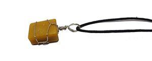 Collier pendentif en pierre de cristal de quartz jaune naturel rectangulaire en gros - Bijoux en pierres précieuses faits à la main avec fil enroulé - Product Image 6