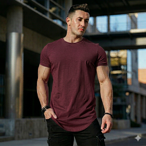 เสื้อยืดคอกลมแขนสั้นผ้าฝ้ายพรีเมียมสำหรับผู้ชาย สวมใส่สบาย เหมาะสำหรับฤดูร้อน ขายส่งจากโรงงานผลิตเสื้อผ้า - Product Image 1