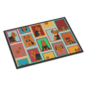 Black Tan Yorkie <b>Doormat</b> Non-Slip <b>Washable</b> Low Pile 24H X 36W Indoor Outdoor Entryway Rug for Front Door - Product Image 1