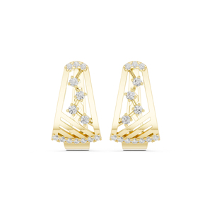 14K Yellow Gold Round Lab-Grown Diamond Earrings for Women Wedding Wear New Grown Diamond - Product Image 1