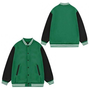Custom Unisex <b>Winter</b> Varsity <b>Jacket</b> with Stand Collar Cartoon Patchwork Hooded Breathable Solid Color OEM Service - Product Image 3