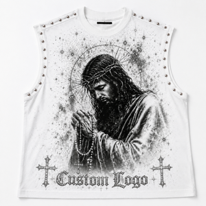 Camiseta sin Mangas Unisex Personalizada al por Mayor, 100% Algodón, con Estampado Gráfico DTG, Cuello Redondo, Estilo Casual Urbano, Ecológica - Product Image 1