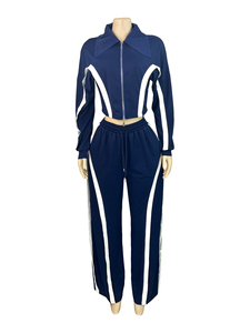 Wholesale Women 2 Piece Tracksuit Set Crop Zip Jacket and Jogger <b>Pants</b> Sportswear Fitness Outfit Casual Activewear Custom Logo - Product Image 6