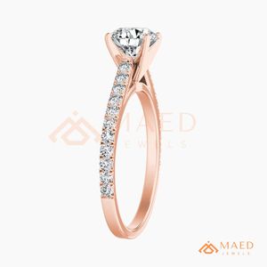 แหวนมอสซาไนต์ทรงมาร์คีส์ประดับเพชรแบบปาเว่ แหวนหมั้นทองคำสีโรสโกลด์สำหรับผู้หญิง เครื่องประดับหรูหราสำหรับเป็นของขวัญ - Product Image 6