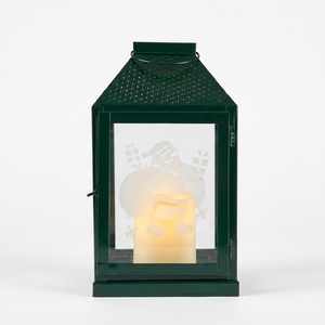 Linterna de vela moderna duradera de metal y vidrio con soporte de pilar a prueba de viento para decoración del hogar y fiestas de Navidad - Product Image 1