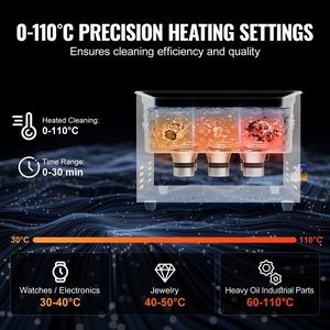 Pulitore a Ultrasuoni Professionale 15L con Riscaldatore, Timer e Cestello, Macchina Digitale per Cavitazione Sonica 360W, Pulitori a Ultrasuoni Industriali L - Product Image 4