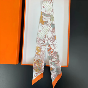 2026 New Luxury Hair Ribbon <b>Scarf</b> Women Neck Tie Bag Scarfs Satin <b>Silk</b> Skinny Headscarves Ladies Foulard Floral Bands 90*5cm - Product Image 5